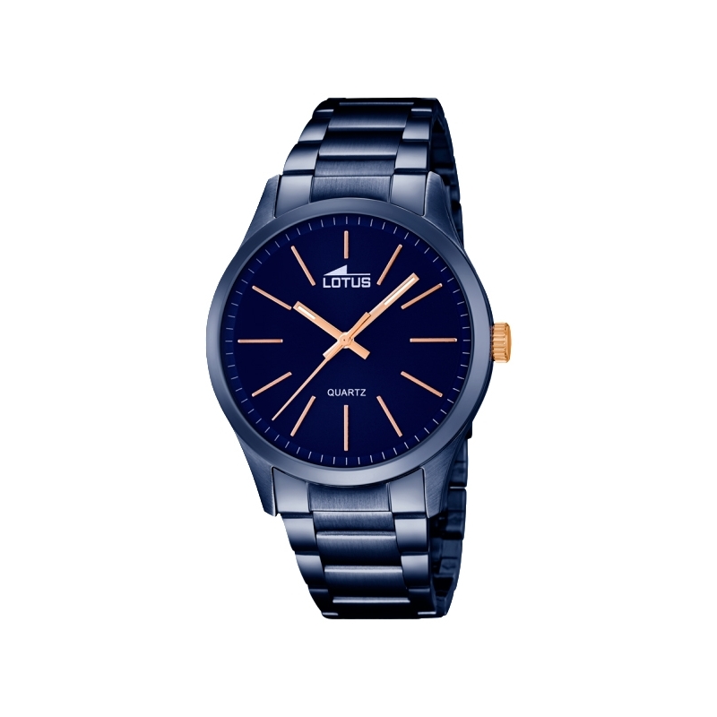 RELOJ LOTUS MINIMALIST AZUL, CORREA DE ACERO, HOMBRE